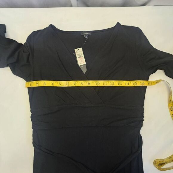 Talbots Black Faux Wrap Dress 3/4 Sleeve  NWT Size S D13 - Picture 5 of 8